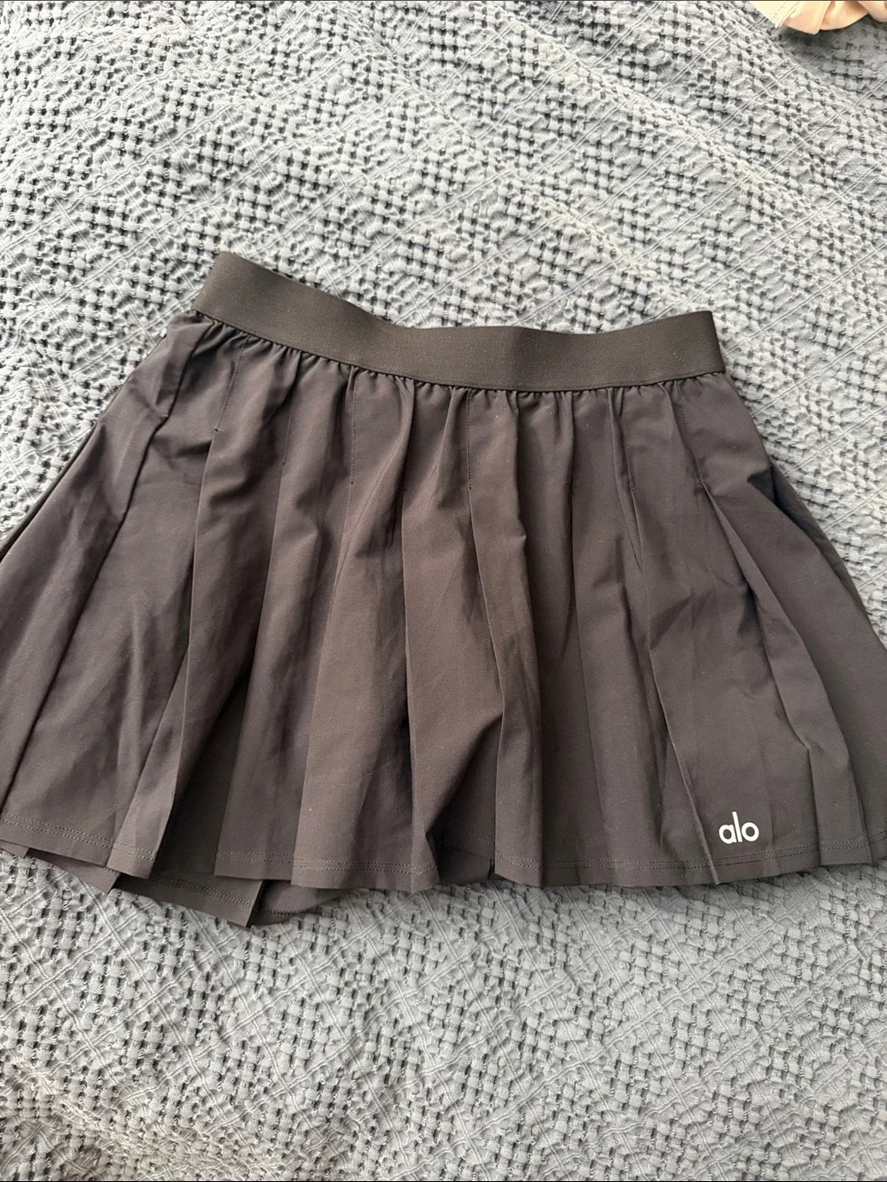 ALO Yoga Black Pleated Mini Skirt